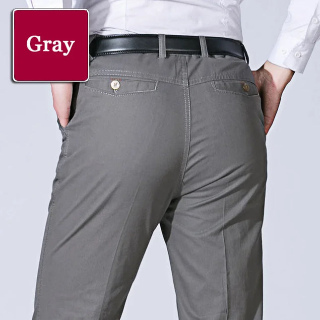 Voldri Men's Cotton Stretch Trousers - Classic Casual Business Pants -   | Stylish & Elegant Fashion by Voldri