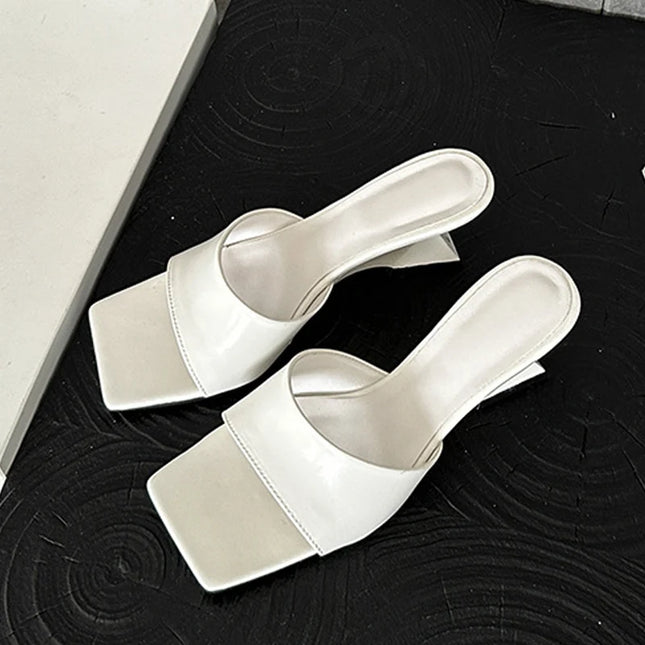 PU Leather Slides Sandals Pumps - VOLDRI