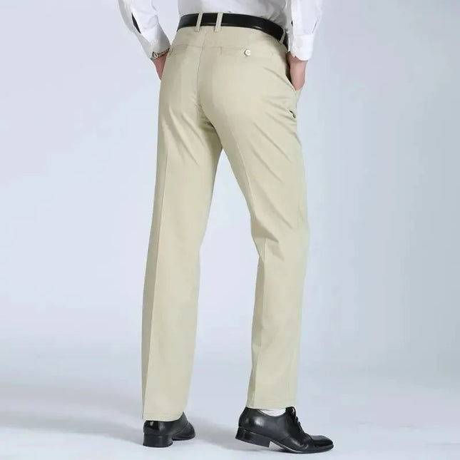Men's 100% Cotton Autumn Thick Summer Thin Trousers Fashion Cargo Pants Smart Casual Solid Khaki Gray Brand Suit Pants KOACUS -   | Stylish & Elegant Fashion by Voldri