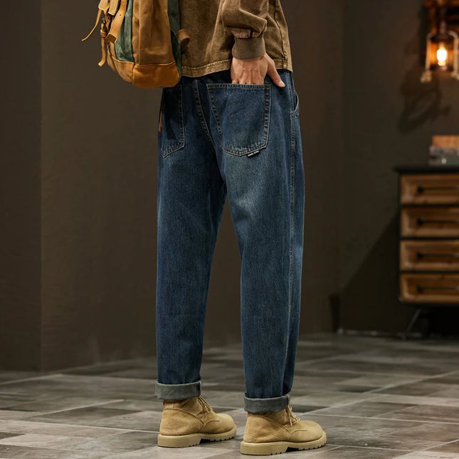 Men's 95% Cotton Jeans High Quality Loose Harem Pants Fashion Baggy Casual Outdoor Work Denim Pants Brand Men's Clothing -   | Stylish & Elegant Fashion by Voldri