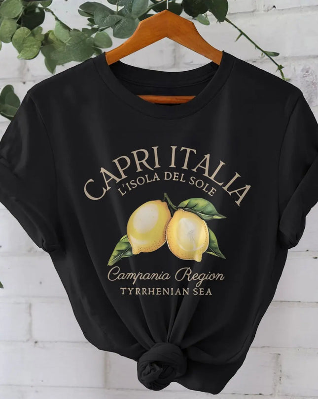 Casual Lemon Print T-shirt