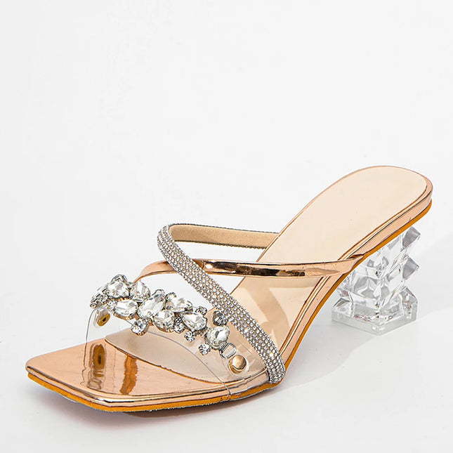 Transparent Clear Heels Sandals - VOLDRI