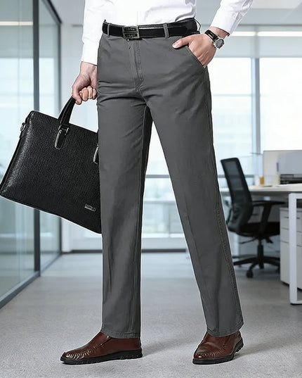 Voldri Men's 100% Cotton Business Pants - Quick-Drying, Office-Ready -   | Stylish & Elegant Fashion by Voldri