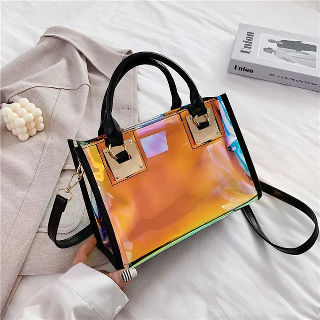 Laser PVC Jelly Tote Handbag - VOLDRI