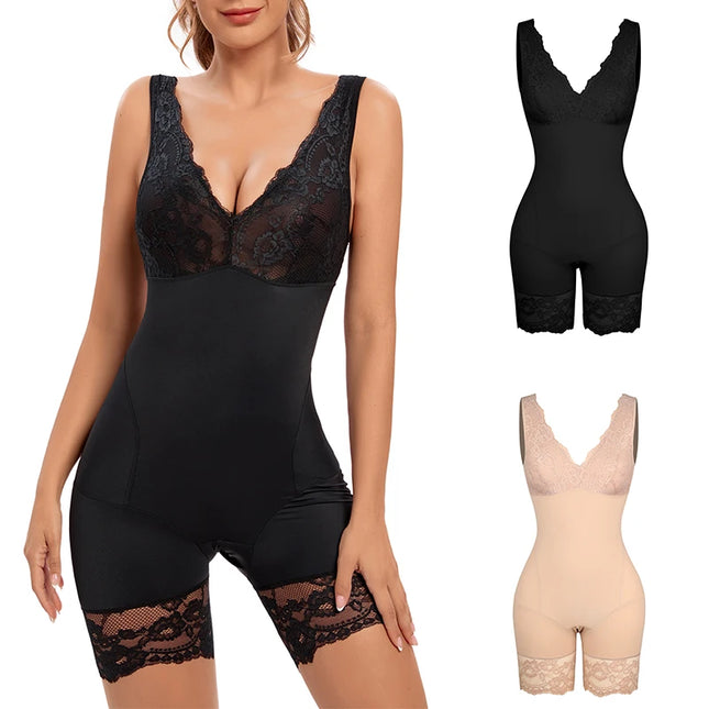 Full Body Shapewear V Neck Bodysuit - VOLDRI