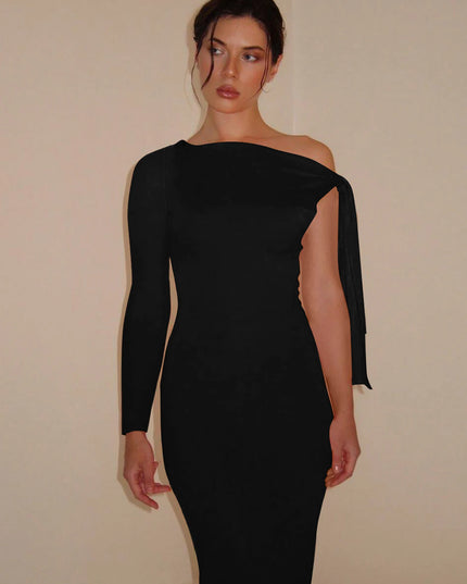 Bodycon Off Shoulder Long Dress - VOLDRI