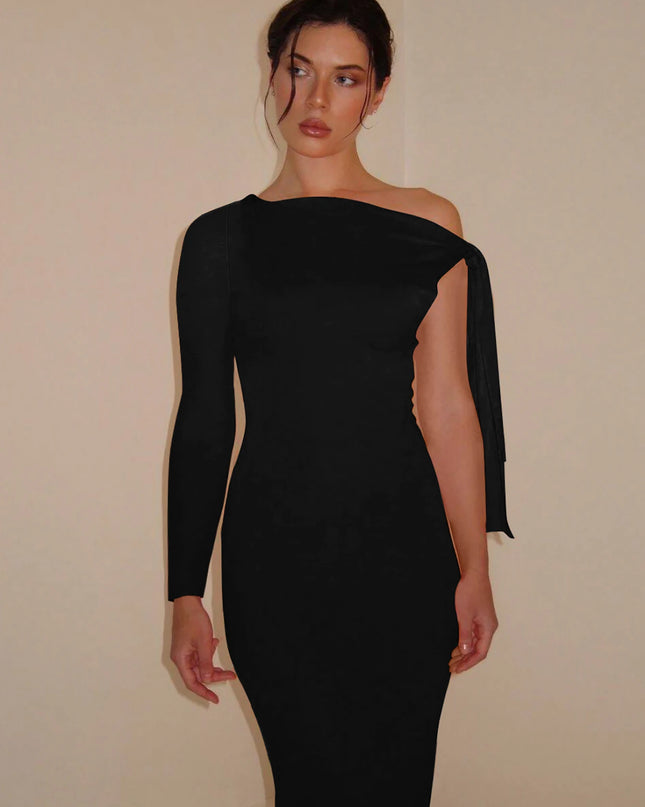 Bodycon Off Shoulder Long Dress - VOLDRI