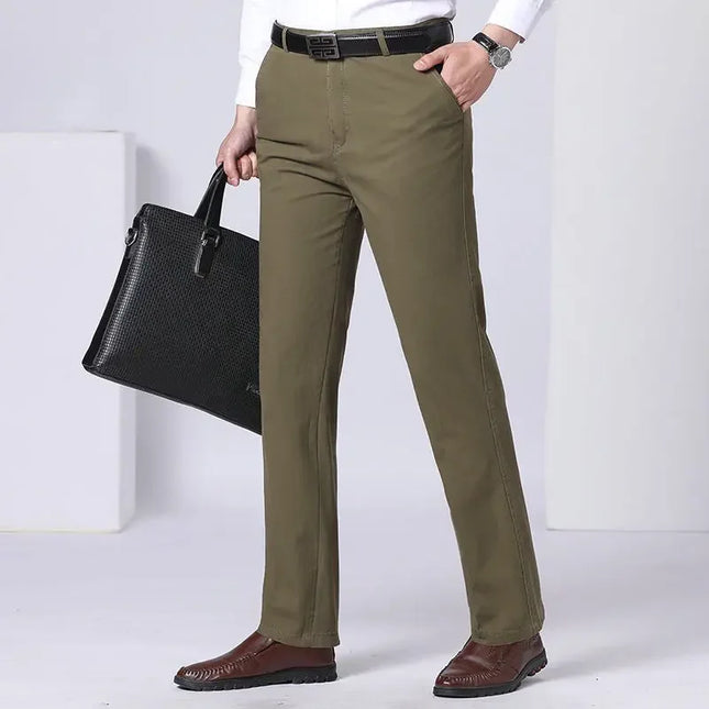 Voldri Men's 100% Cotton Business Pants - Quick-Drying, Office-Ready -   | Stylish & Elegant Fashion by Voldri