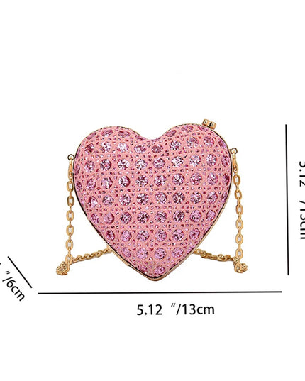 Rhinestone Love Heart Clutch - VOLDRI