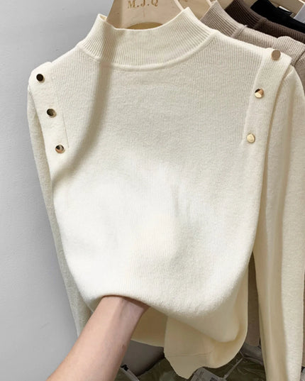 Knitted Turtleneck Sweater  Tops - VOLDRI