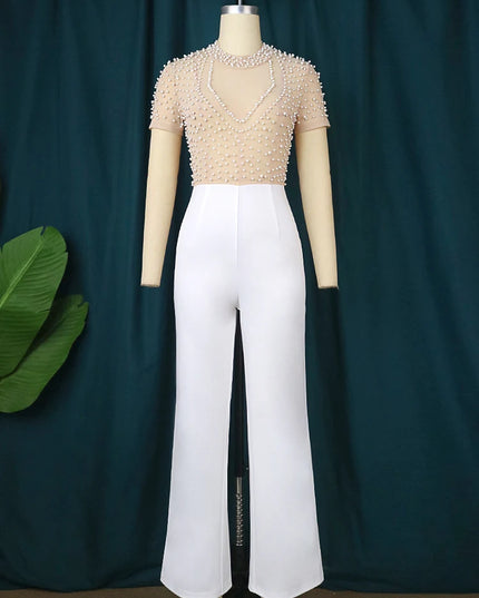 Beaded High Waist  Jumpsuit - VOLDRI