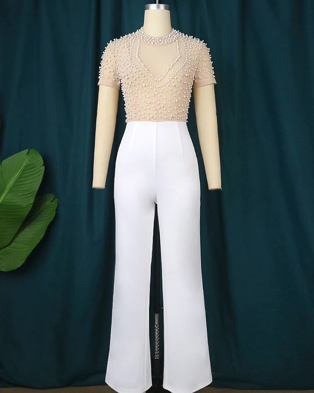 Beaded High Waist  Jumpsuit - VOLDRI