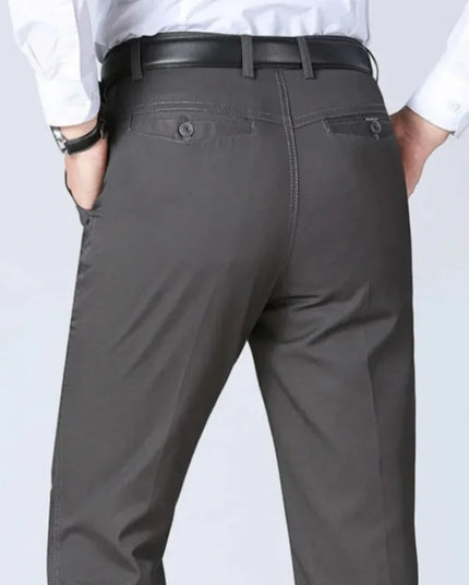Men's 100% Cotton Autumn Thick Summer Thin Trousers Fashion Cargo Pants Smart Casual Solid Khaki Gray Brand Suit Pants KOACUS -   | Stylish & Elegant Fashion by Voldri