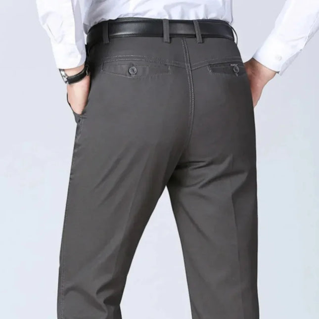 Men's 100% Cotton Autumn Thick Summer Thin Trousers Fashion Cargo Pants Smart Casual Solid Khaki Gray Brand Suit Pants KOACUS -   | Stylish & Elegant Fashion by Voldri