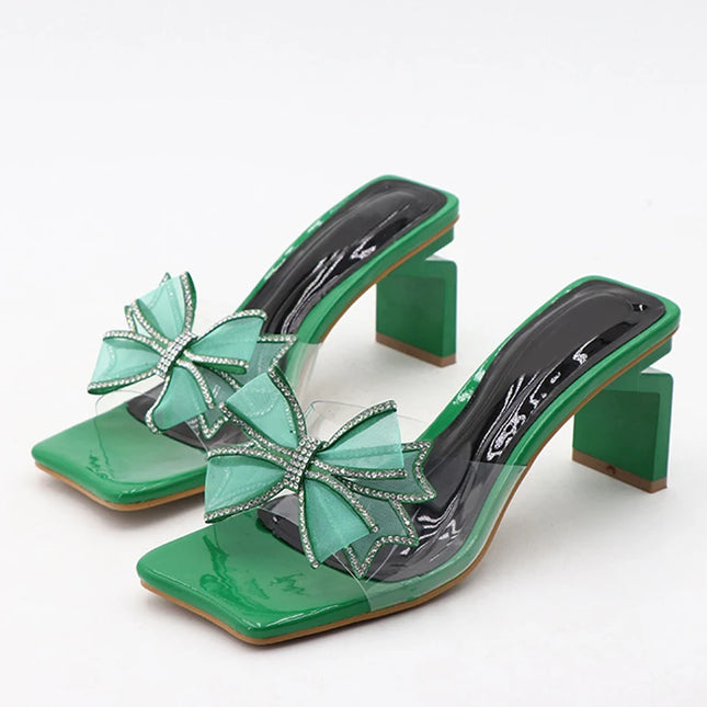 Transparent Crystal Bowknot  Slippers - VOLDRI