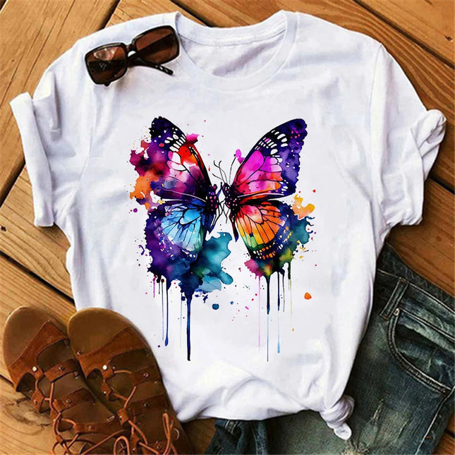 Butterfly Tree Print T-Shirt