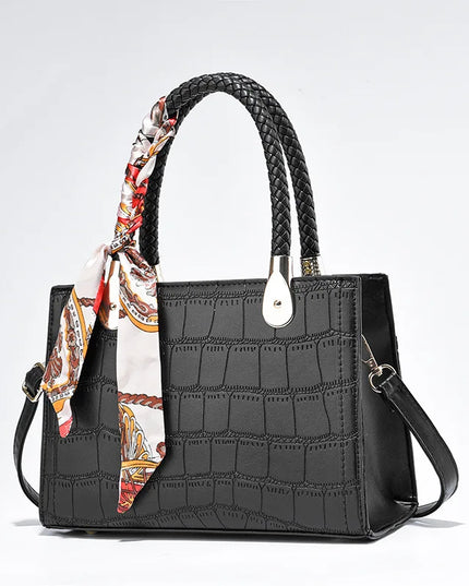 Crocodile Pattern PU Leather Tote Bag - VOLDRI