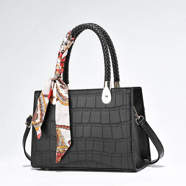 Crocodile Pattern PU Leather Tote Bag - VOLDRI