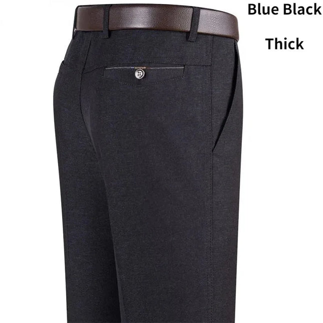 New Men's Summer Thin Business Pants Autumn Fashion Solid Gentle Thicken Casual Trousers Male Brand Suit Pant Black Gray KOACUS -   | Stylish & Elegant Fashion by Voldri