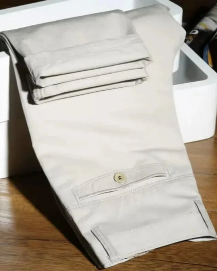 Voldri Men's Cotton Casual Pants - High Waist, Straight Loose Fit -   | Stylish & Elegant Fashion by Voldri