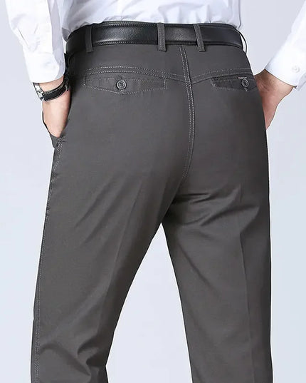 Men's 100% Cotton Autumn Thick Summer Thin Trousers Fashion Cargo Pants Smart Casual Solid Khaki Gray Brand Suit Pants KOACUS -   | Stylish & Elegant Fashion by Voldri
