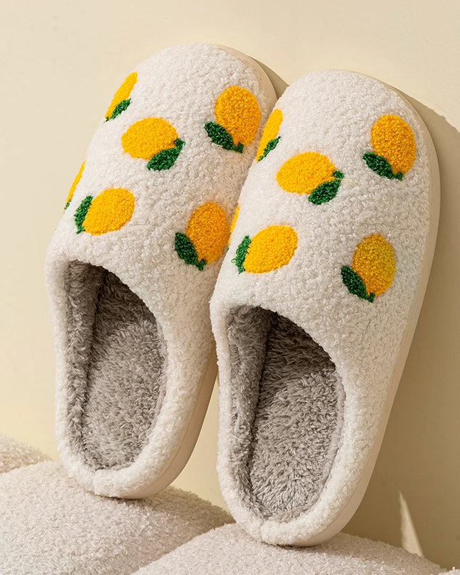 Fruit Slip Flat Cotton Shoes