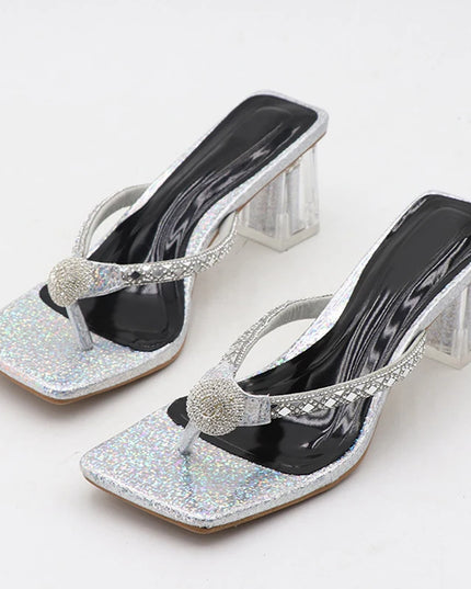 Glitter Rhinestones Low Heels - VOLDRI