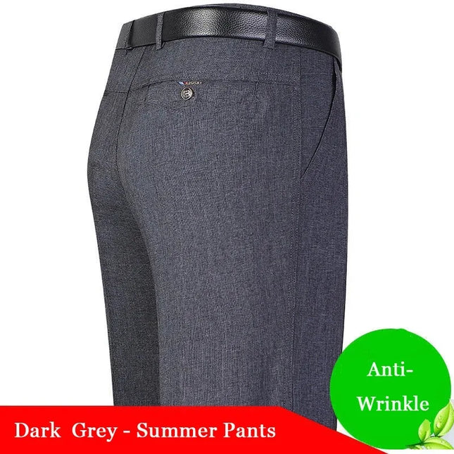 Men's Summer Thin Business Suit Pants Winter Autumn Thick Classic Fashion Casual Stretch Trousers Male Brand Clothes KOACUS -   | Stylish & Elegant Fashion by Voldri