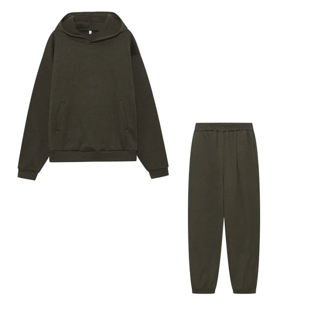 Sweater Pants Two-piece Cap Suit