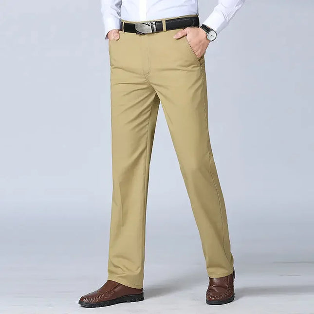 Voldri Men's 100% Cotton Casual Trousers - Loose Fit Khaki Pants -   | Stylish & Elegant Fashion by Voldri