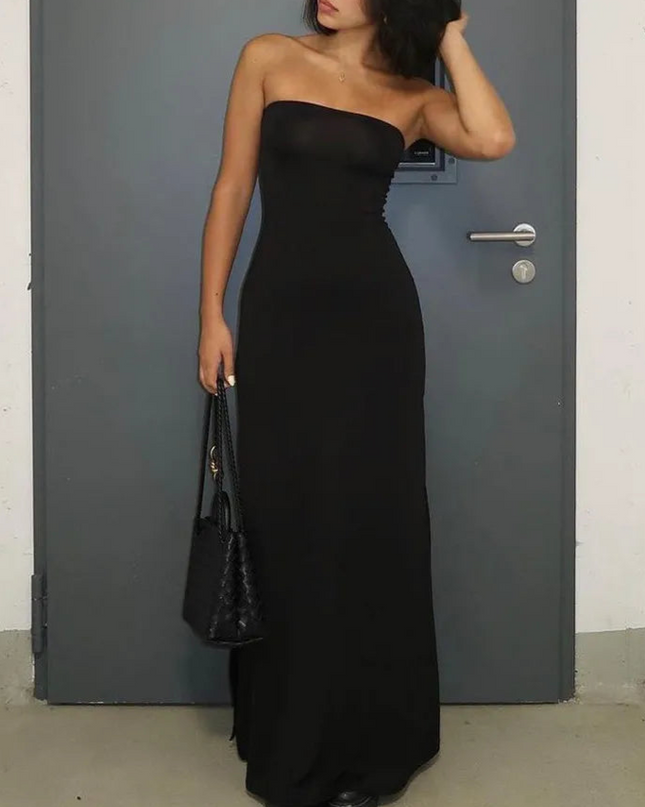 Strapless Bodycon Long Dress - VOLDRI