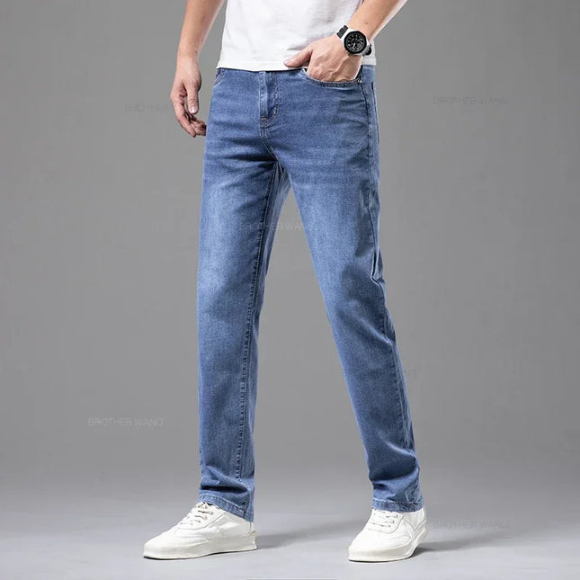 Voldri Men's Lightweight Cotton Stretch Jeans - Business Casual Fit -   | Stylish & Elegant Fashion by Voldri