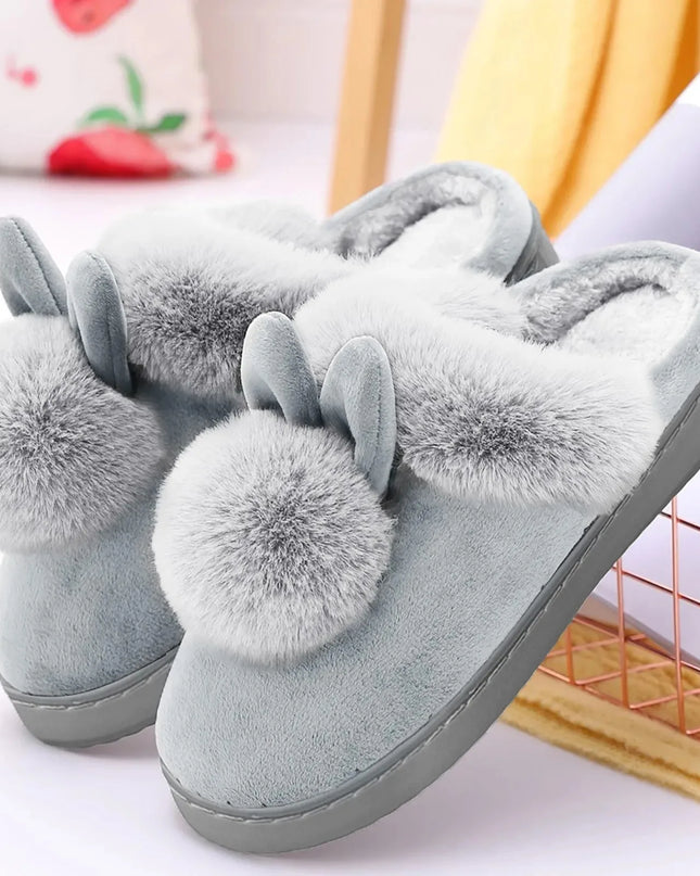 Fur Rabbit Fluffy Slippers