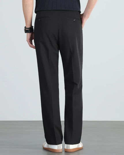 2026 summer brand business casual men's straight lightweight stretch trousers Classic simple high-waisted thin full length pants -   | Stylish & Elegant Fashion by Voldri