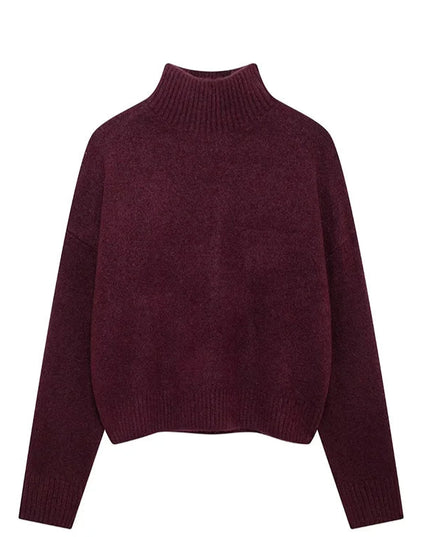 Vintage Chic Solid Sweater - VOLDRI