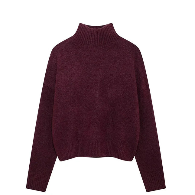 Vintage Chic Solid Sweater - VOLDRI