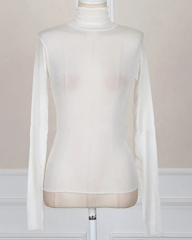 Long Sleeve Turtleneck Top - VOLDRI