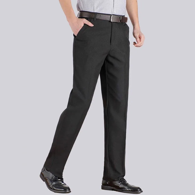 Voldri Men's Lightweight Business Pants - Gray & Black Casual Trousers -   | Stylish & Elegant Fashion by Voldri