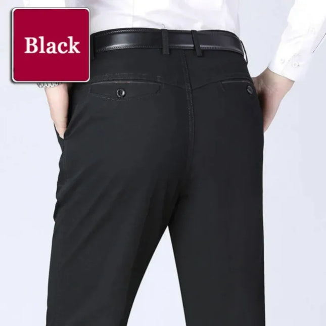 Voldri Men's Cotton Stretch Trousers - Classic Casual Business Pants -   | Stylish & Elegant Fashion by Voldri