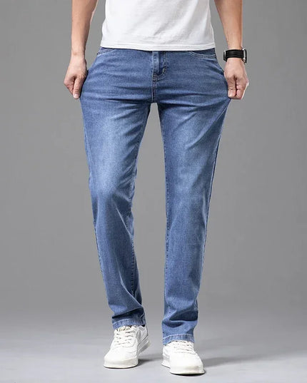 Voldri Men's Lightweight Cotton Stretch Jeans - Business Casual Fit