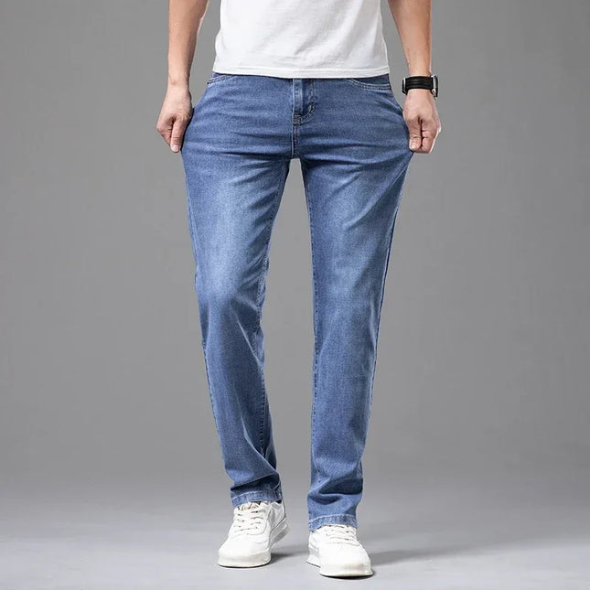 Voldri Men's Lightweight Cotton Stretch Jeans - Business Casual Fit -   | Stylish & Elegant Fashion by Voldri