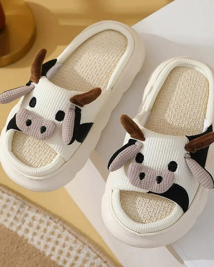 Linen  Cartoon Slides Slippers