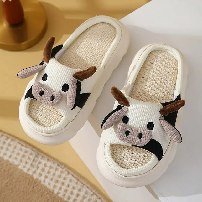 Linen  Cartoon Slides Slippers