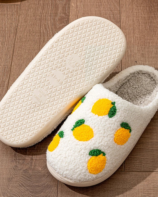 Fruit Slip Flat Cotton Shoes