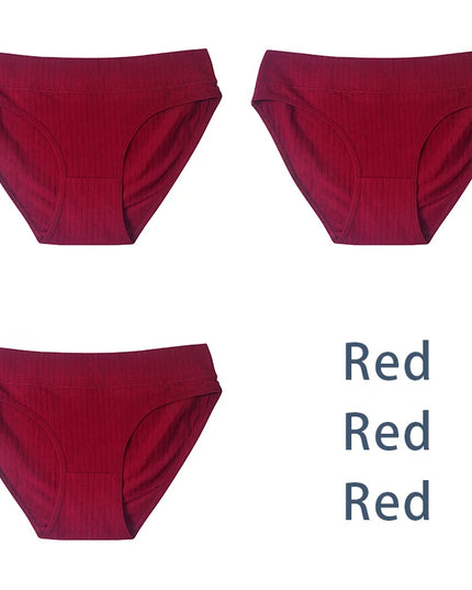 3PCS/Set   Rib Underpants  Lingerie - VOLDRI