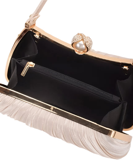 Satin Pleated Clutch Evening Handbags - VOLDRI