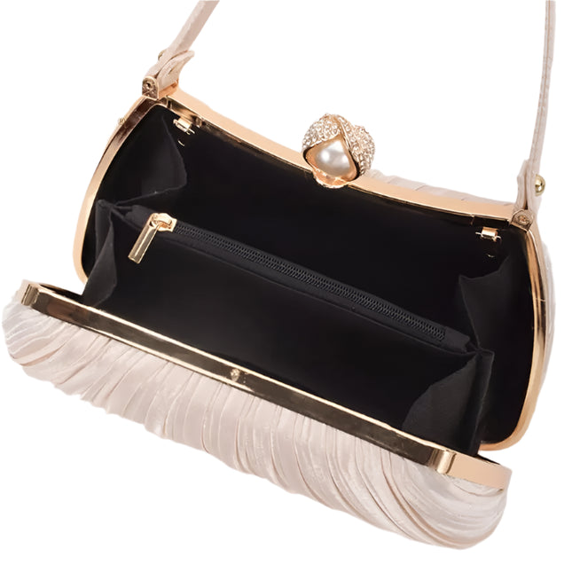 Satin Pleated Clutch Evening Handbags - VOLDRI