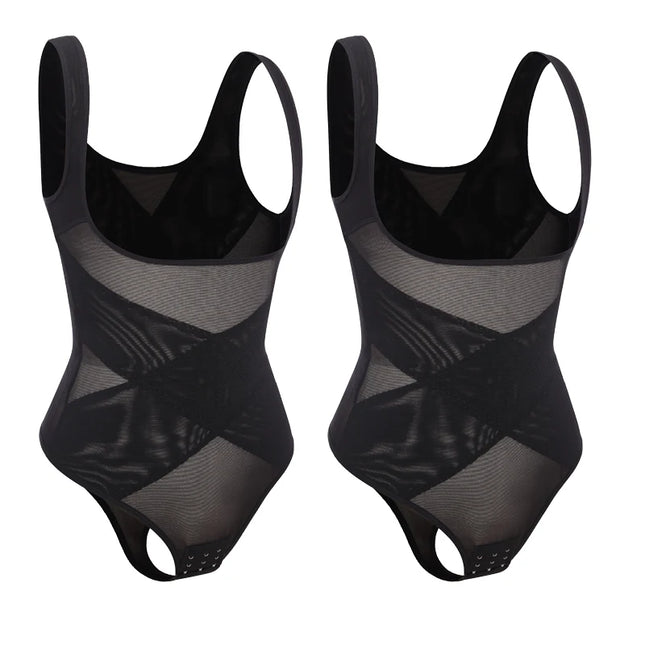 2pcs Mesh Thongs Bodysuit Shapewear - VOLDRI