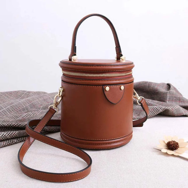 Vintage PU Leather Bucket Box - VOLDRI