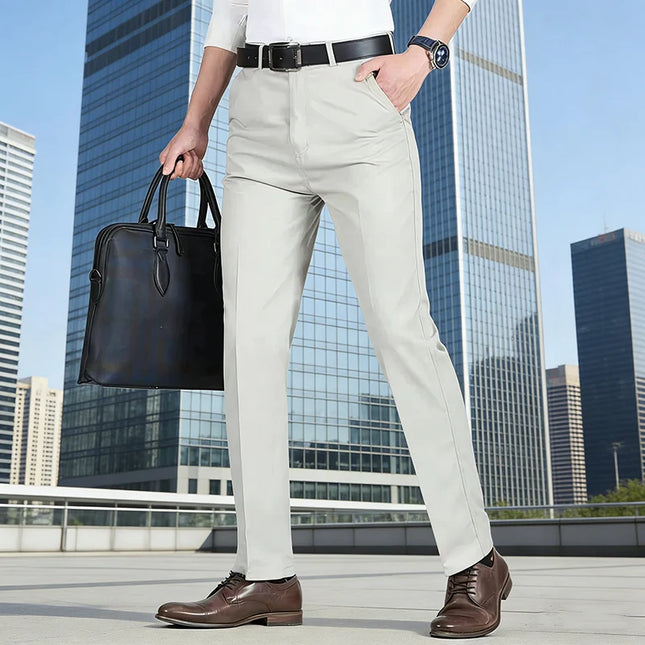Voldri Men's Cotton Casual Pants - High Waist, Straight Loose Fit -   | Stylish & Elegant Fashion by Voldri